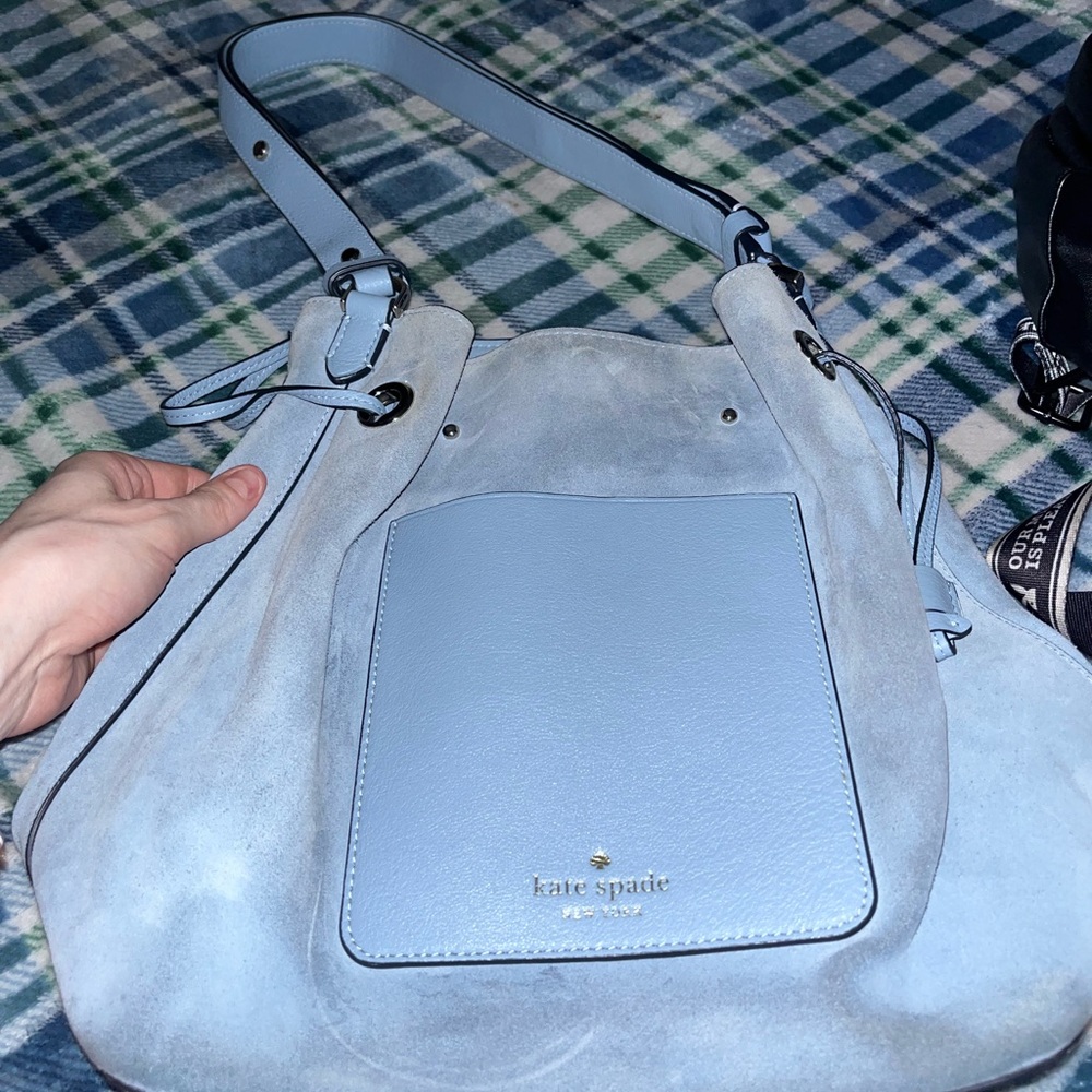 Kate Spade Light Blue Suede Shoulder Bag